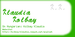 klaudia kolbay business card